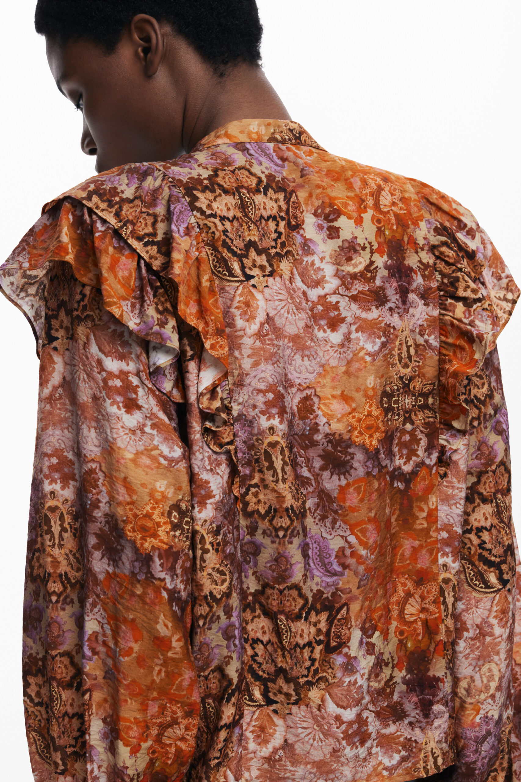 DESIGUAL CAMICIA MANICHE LUNGHE DONNA - Arancione - immagine 3