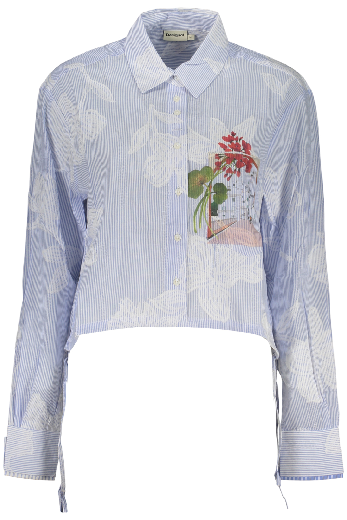 DESIGUAL CAMICIA MANICHE LUNGHE DONNA - Azzurro