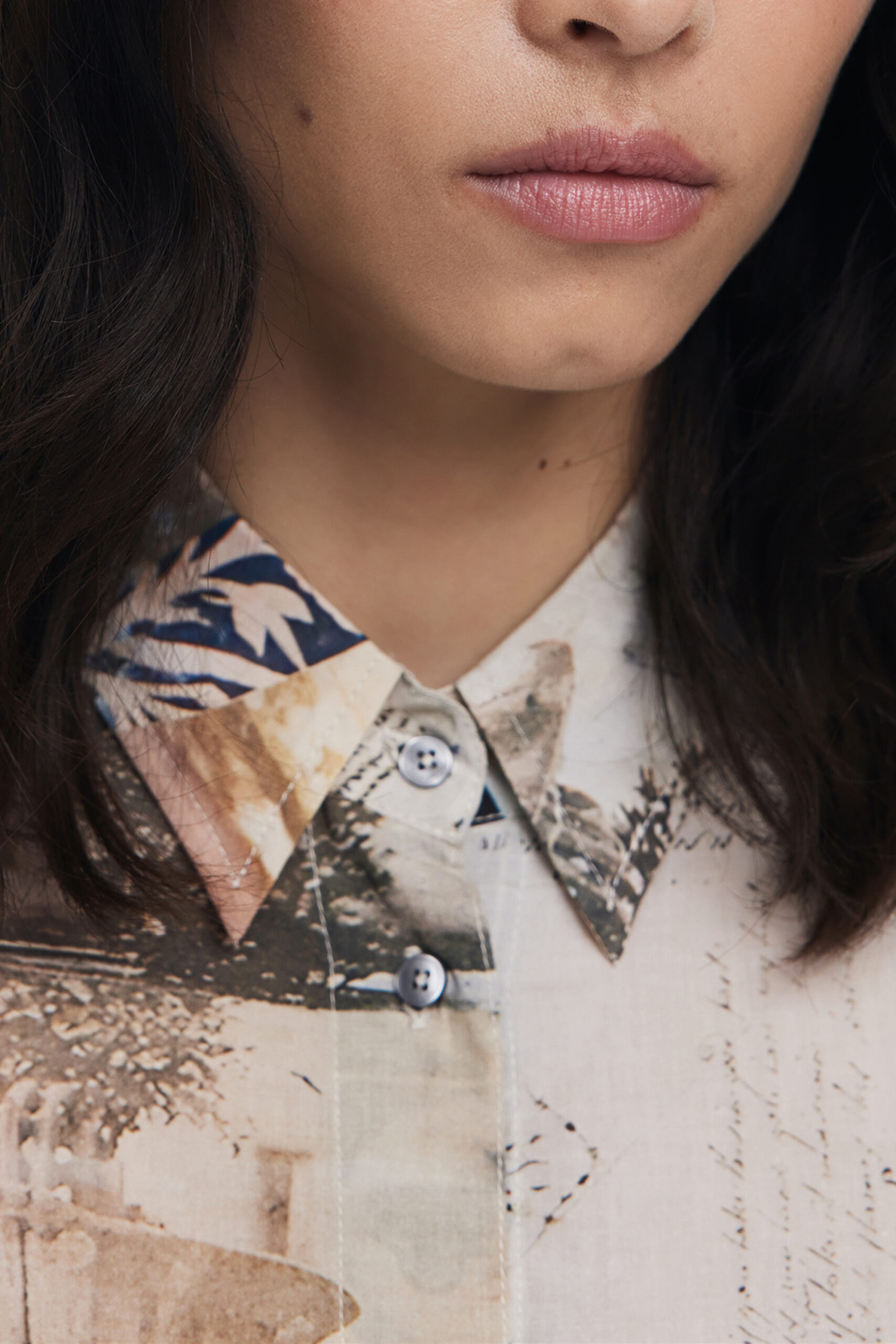 DESIGUAL CAMICIA MANICHE LUNGHE DONNA - Beige - immagine 3