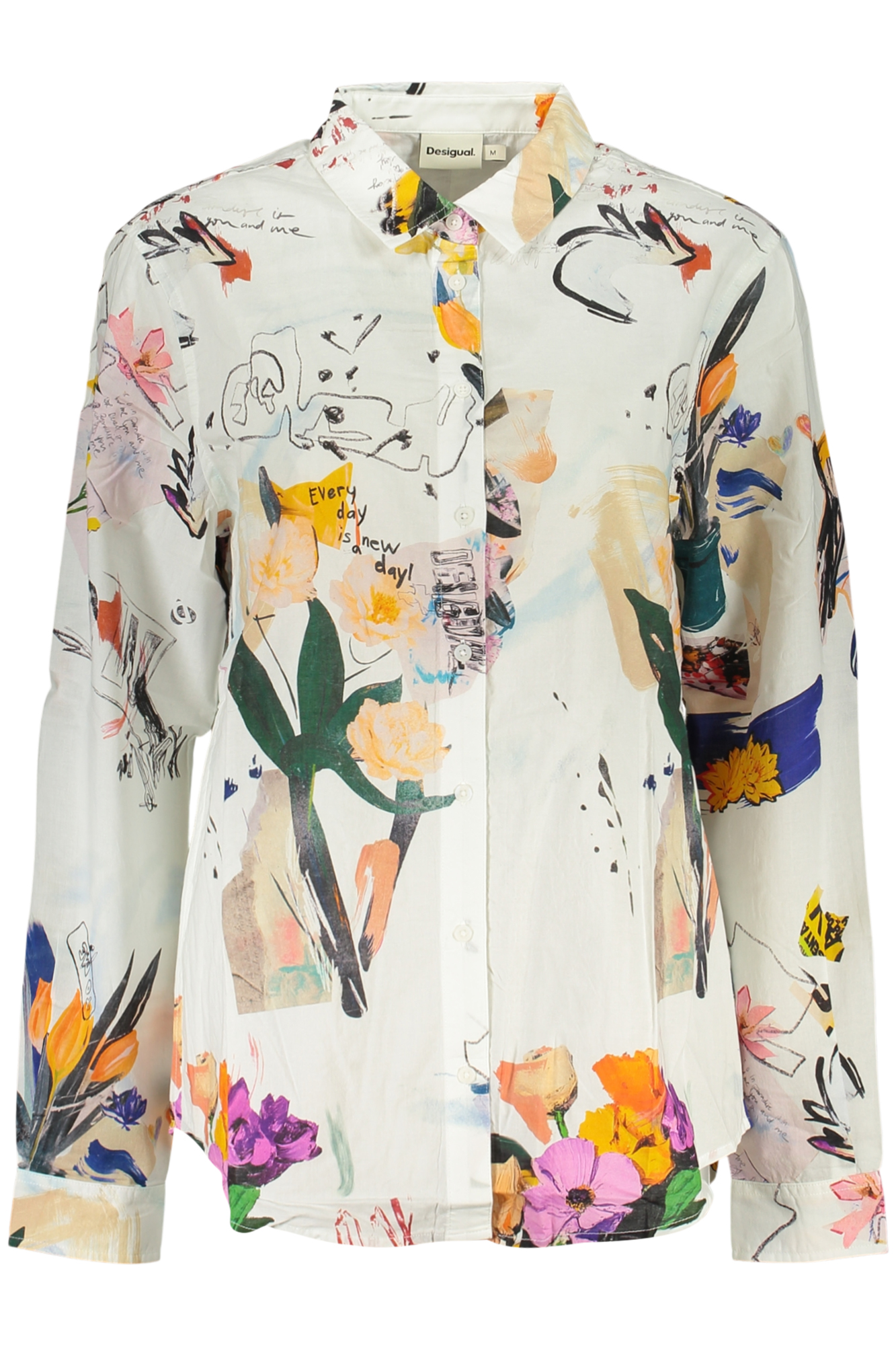 DESIGUAL CAMICIA MANICHE LUNGHE DONNA - Bianco