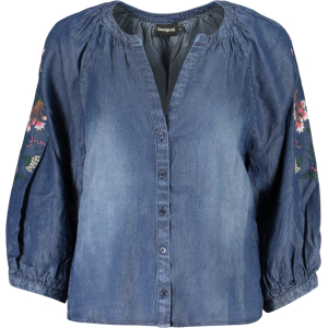 DESIGUAL CAMICIA MANICHE LUNGHE DONNA - Blu