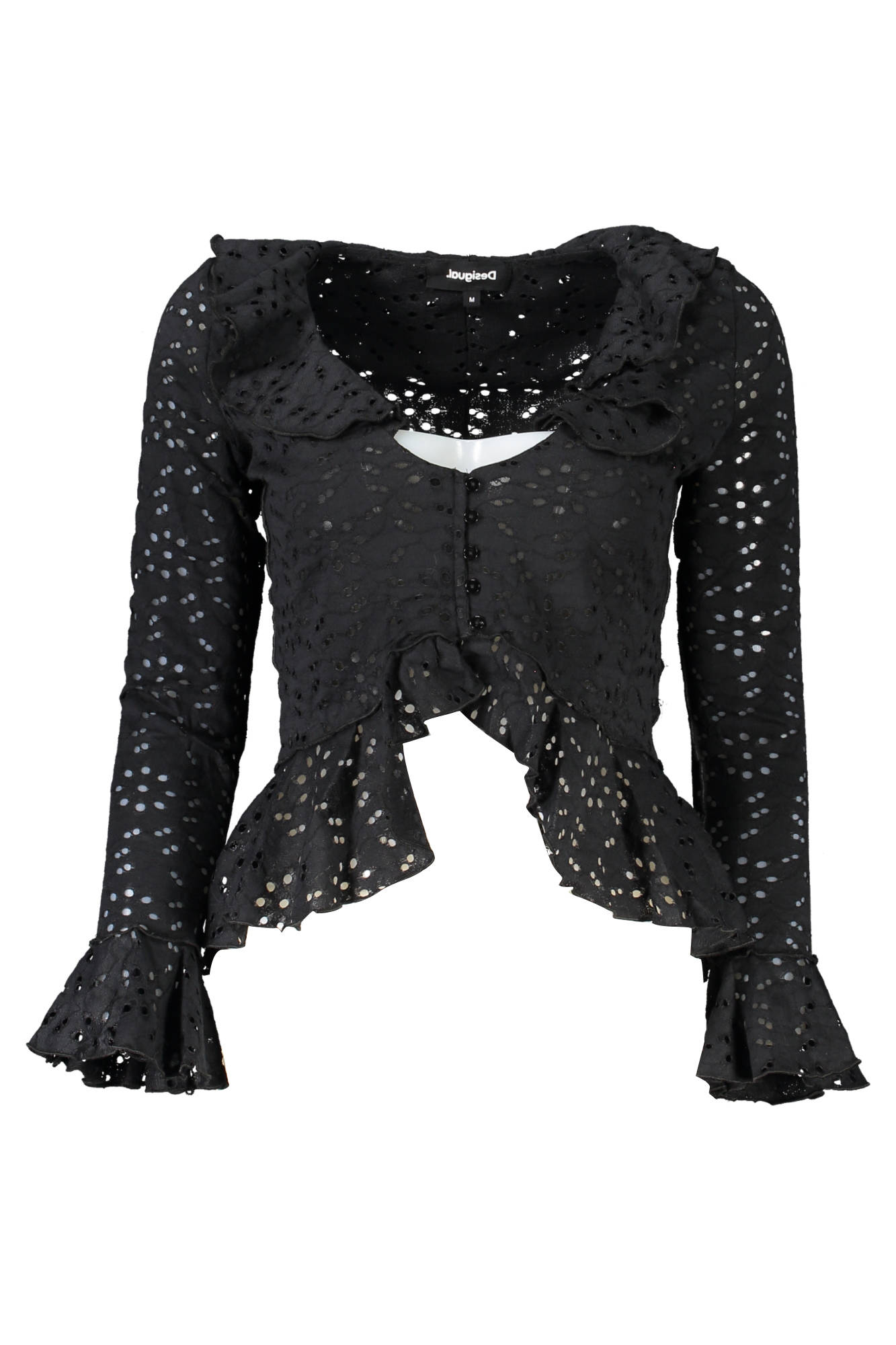 DESIGUAL CAMICIA MANICHE LUNGHE DONNA - Nero
