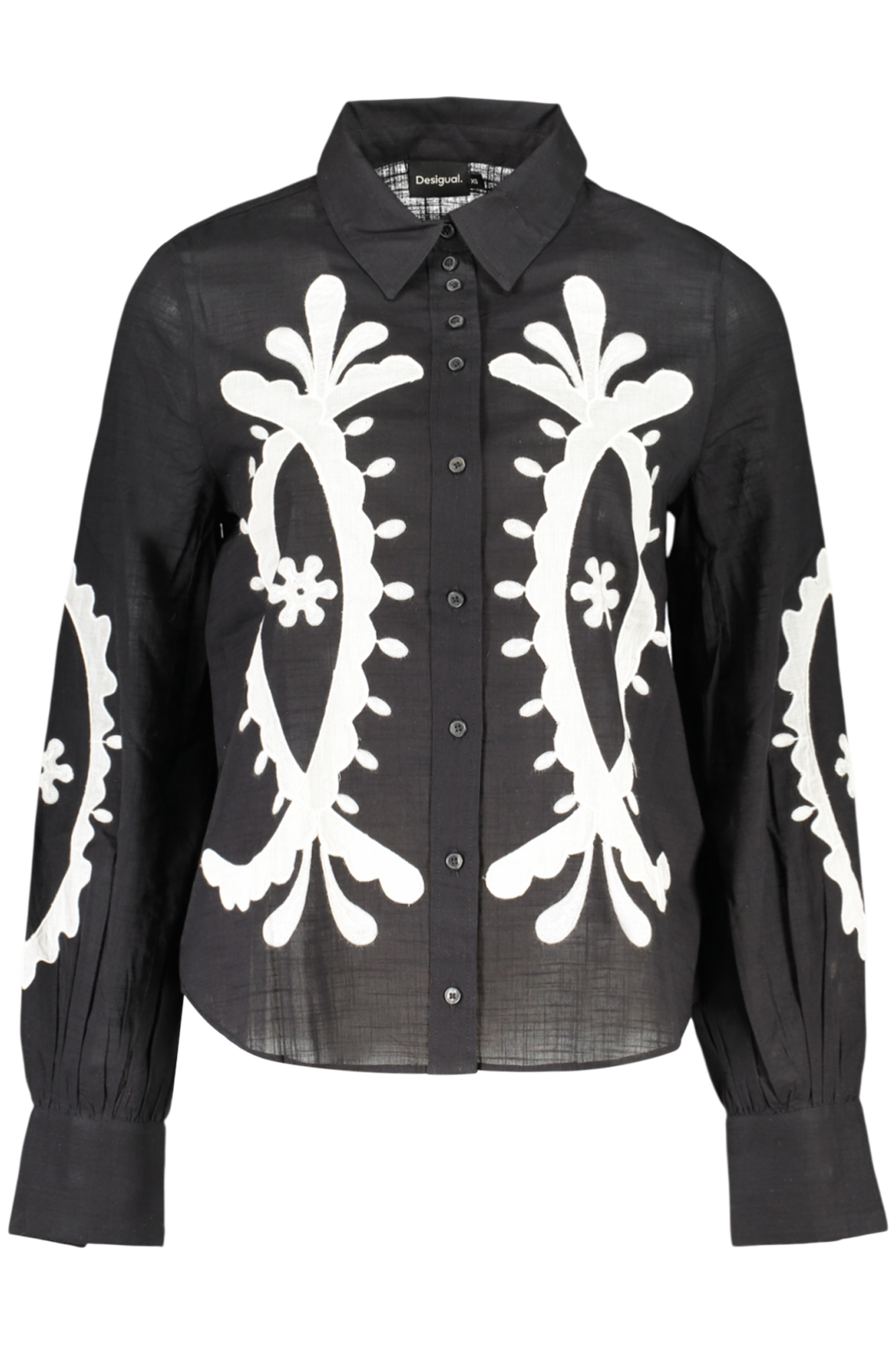 DESIGUAL CAMICIA MANICHE LUNGHE DONNA - Nero