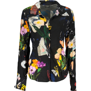 DESIGUAL CAMICIA MANICHE LUNGHE DONNA - Nero