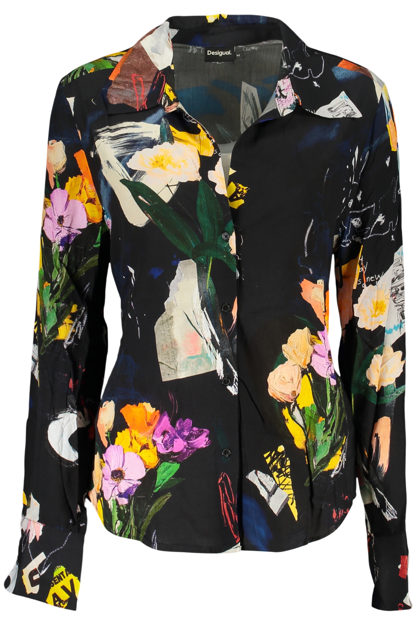 DESIGUAL CAMICIA MANICHE LUNGHE DONNA - Nero