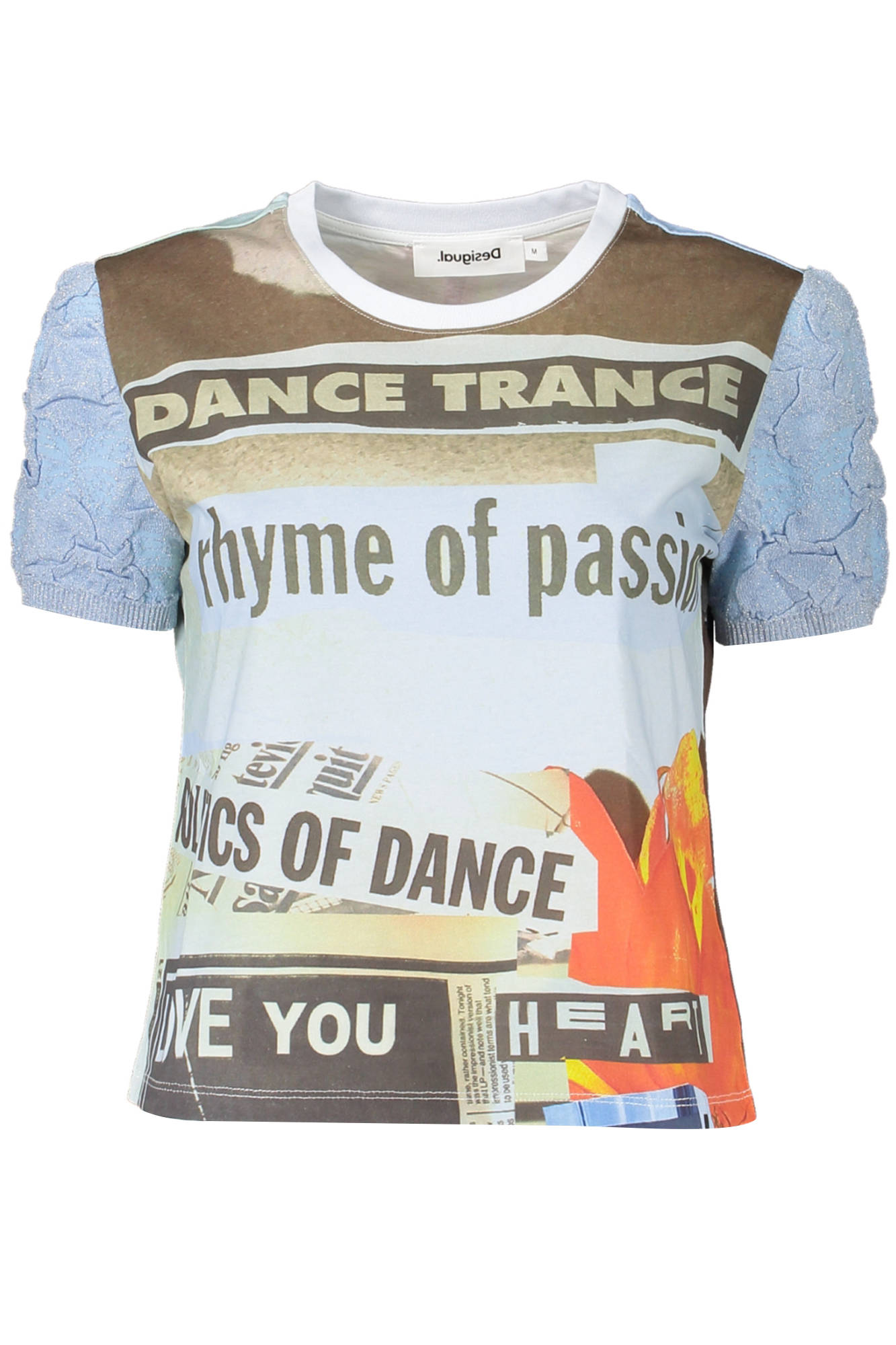 DESIGUAL T-SHIRT MANICHE CORTE DONNA - Azzurro