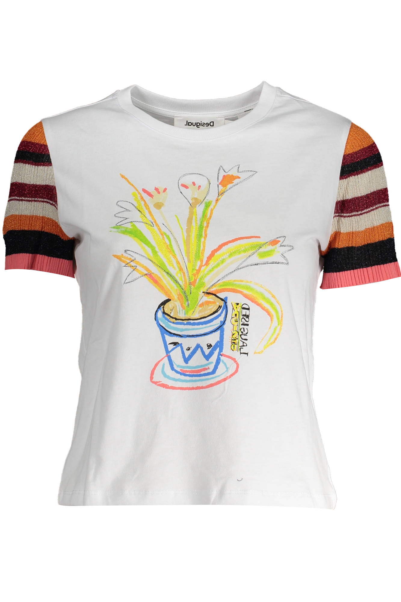 DESIGUAL T-SHIRT MANICHE CORTE DONNA - Bianco