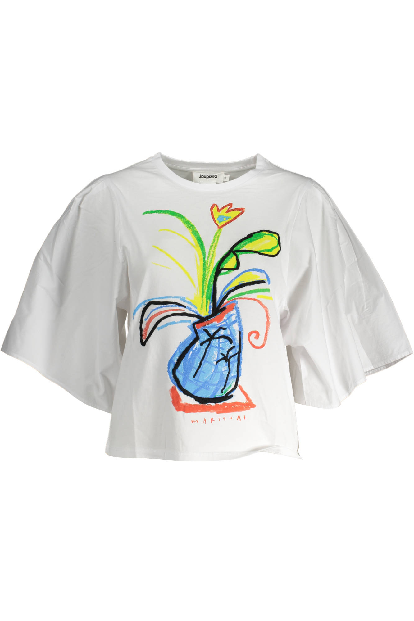 DESIGUAL T-SHIRT MANICHE CORTE DONNA - Bianco