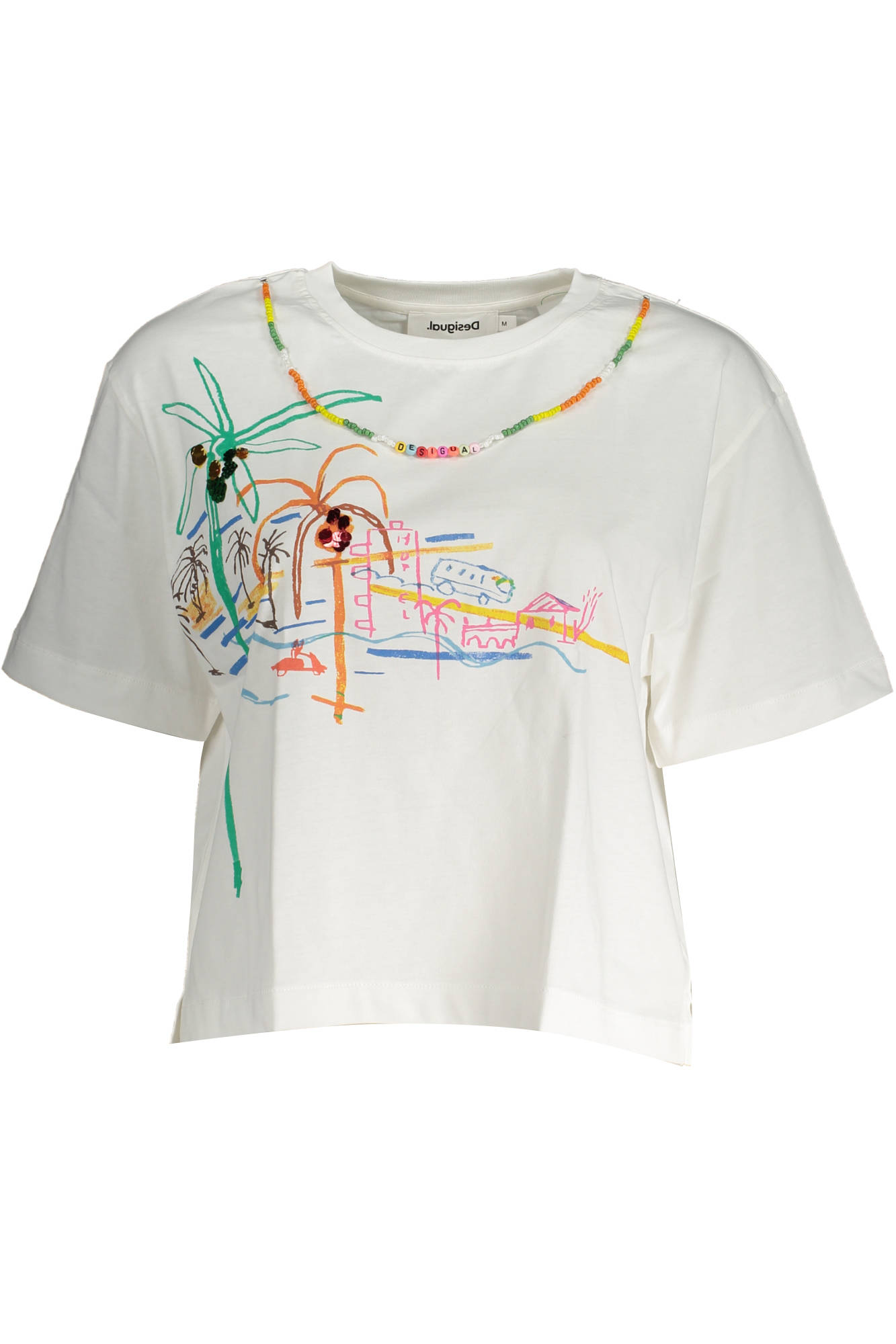 DESIGUAL T-SHIRT MANICHE CORTE DONNA - Bianco
