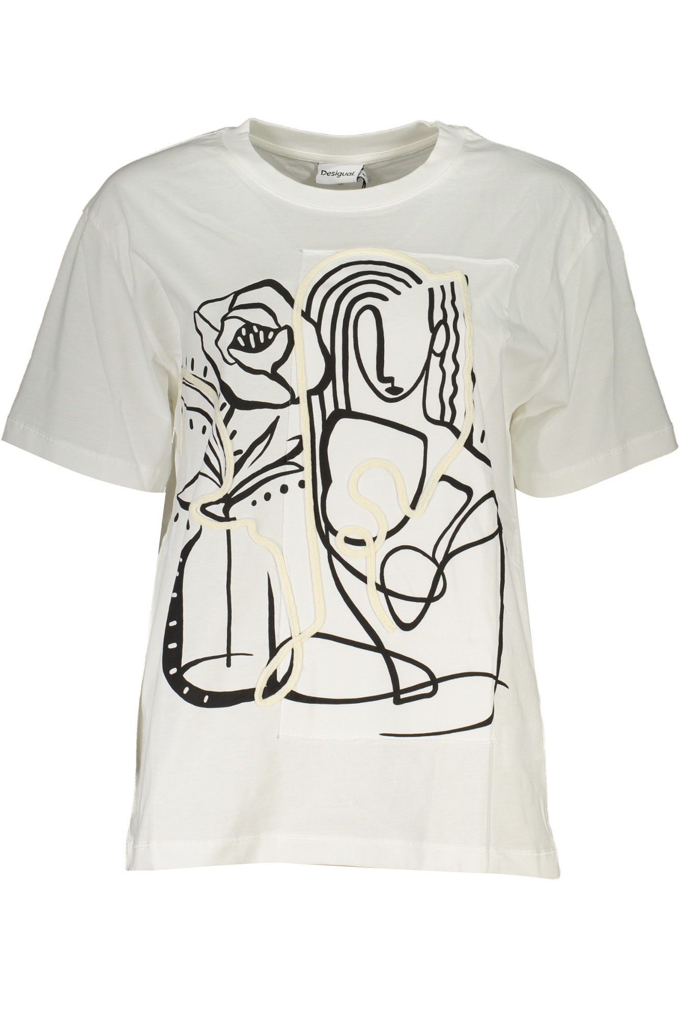 DESIGUAL T-SHIRT MANICHE CORTE DONNA - Bianco