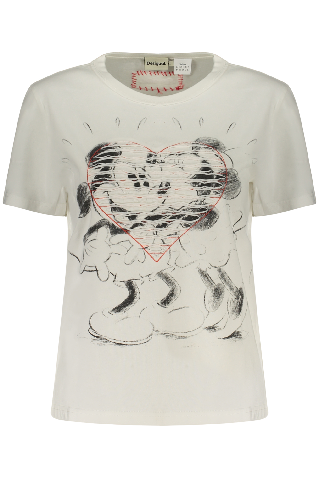 DESIGUAL T-SHIRT MANICHE CORTE DONNA - Bianco