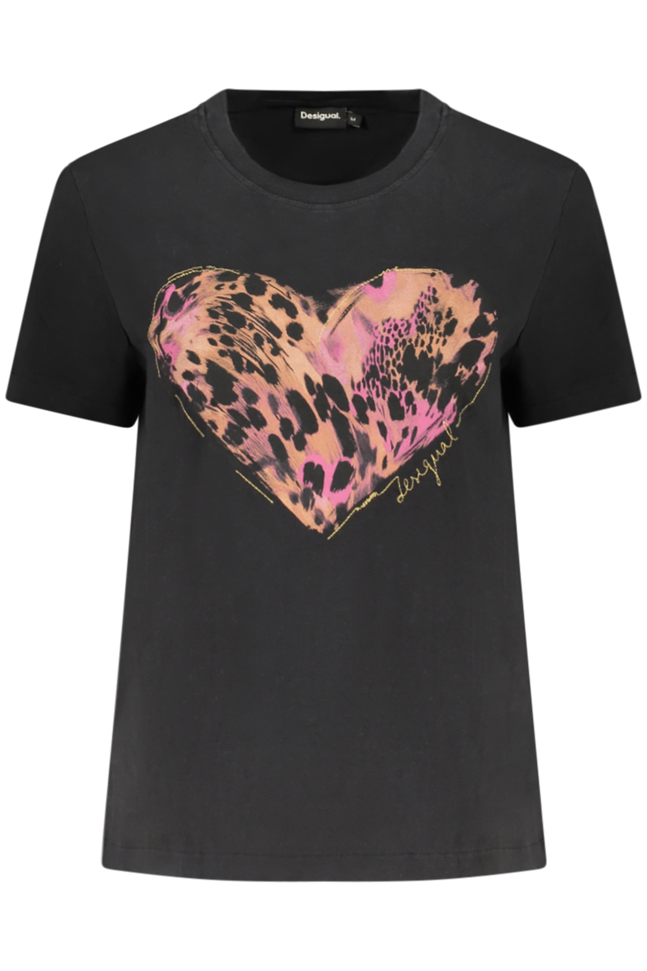 DESIGUAL T-SHIRT MANICHE CORTE DONNA - Nero