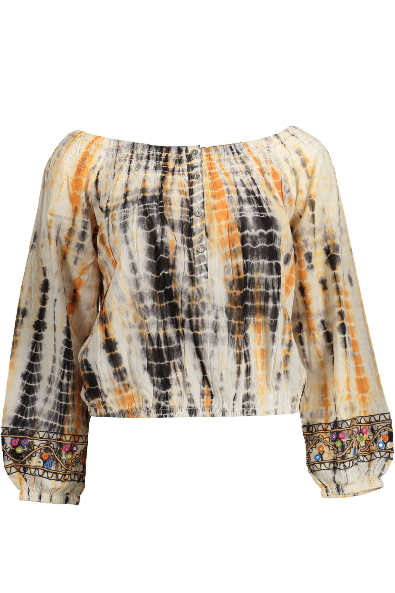 DESIGUAL T-SHIRT MANICHE LUNGHE DONNA - Beige