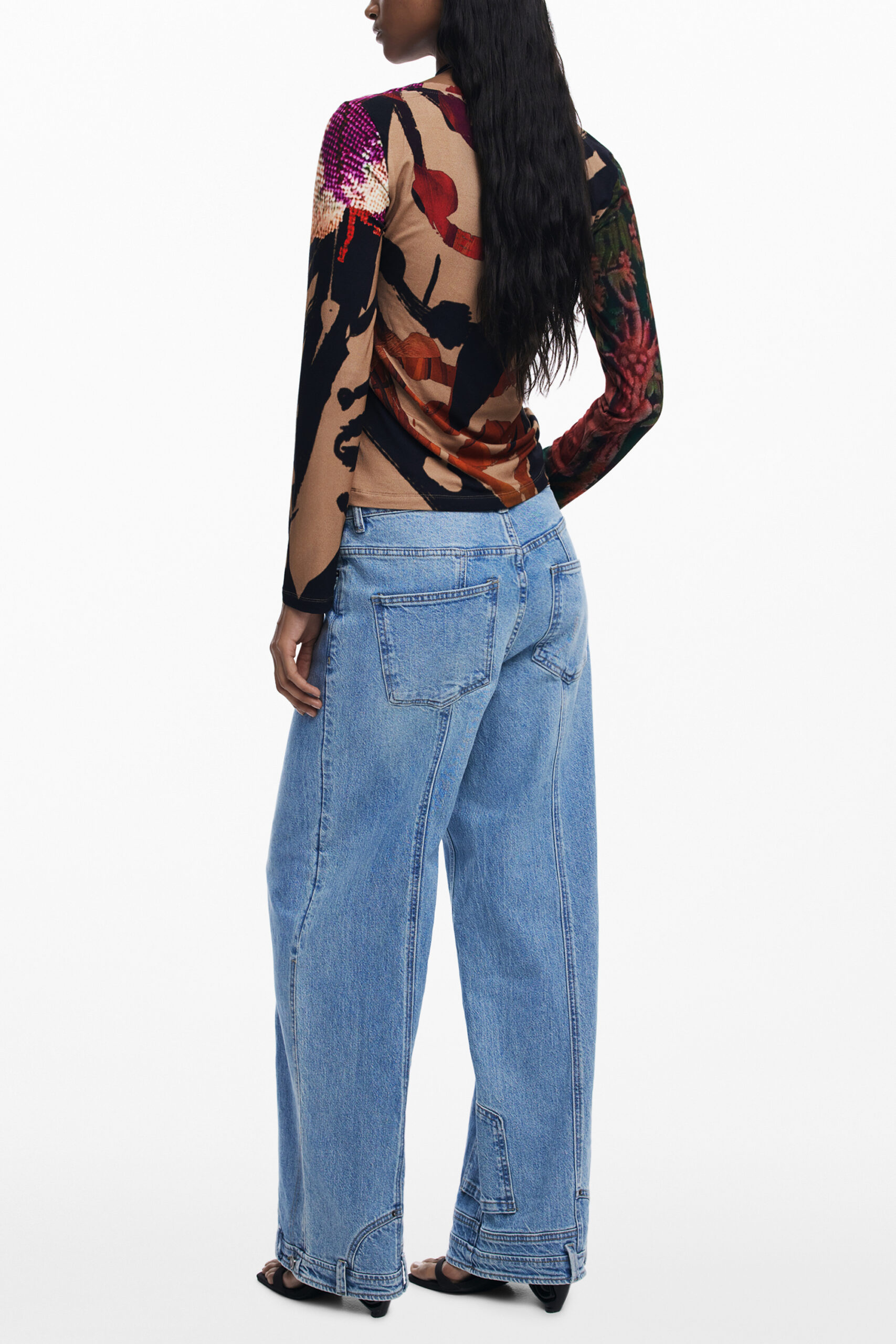 DESIGUAL T-SHIRT MANICHE LUNGHE DONNA - Marrone - immagine 2