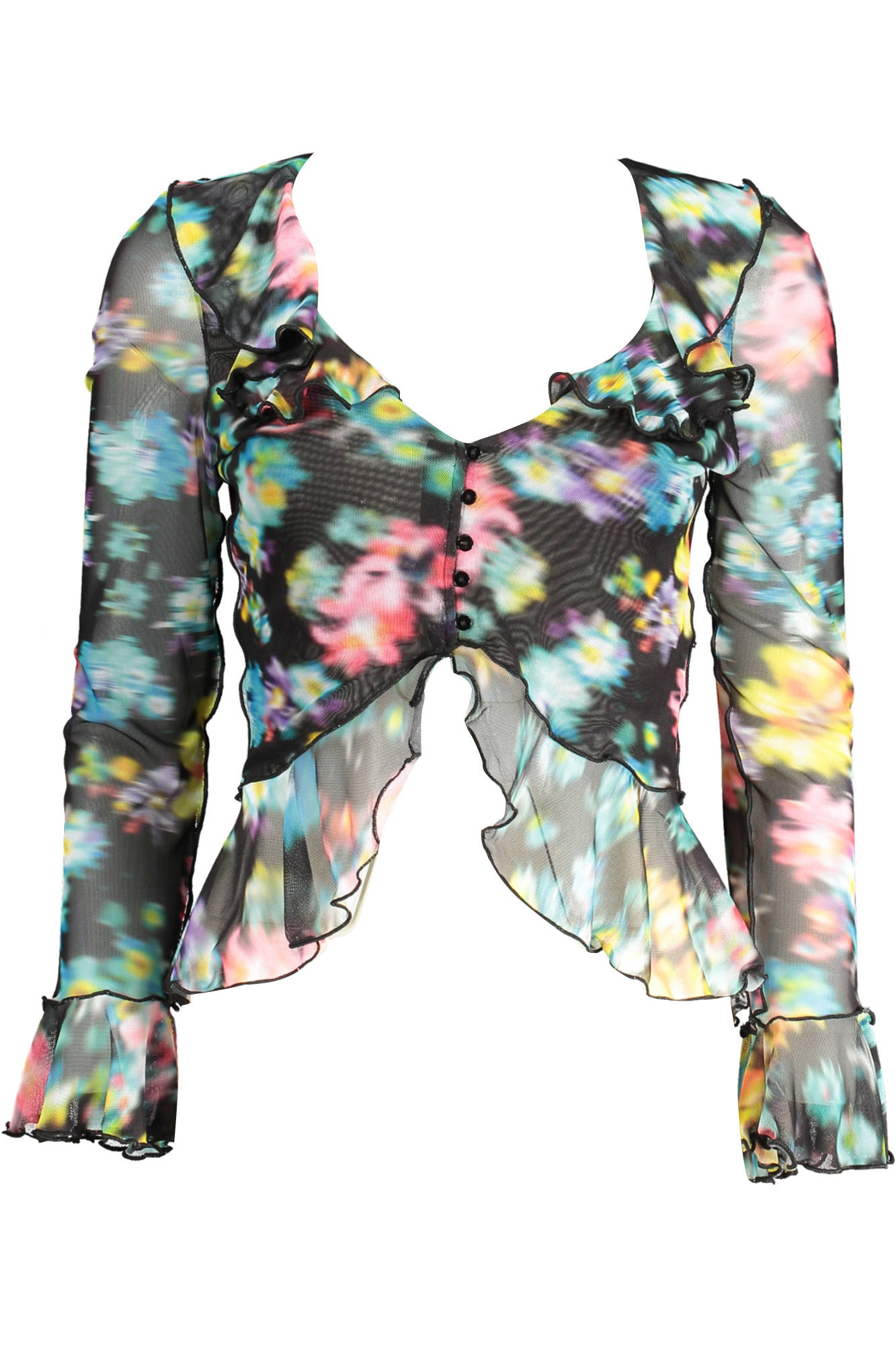 DESIGUAL T-SHIRT MANICHE LUNGHE DONNA - Nero
