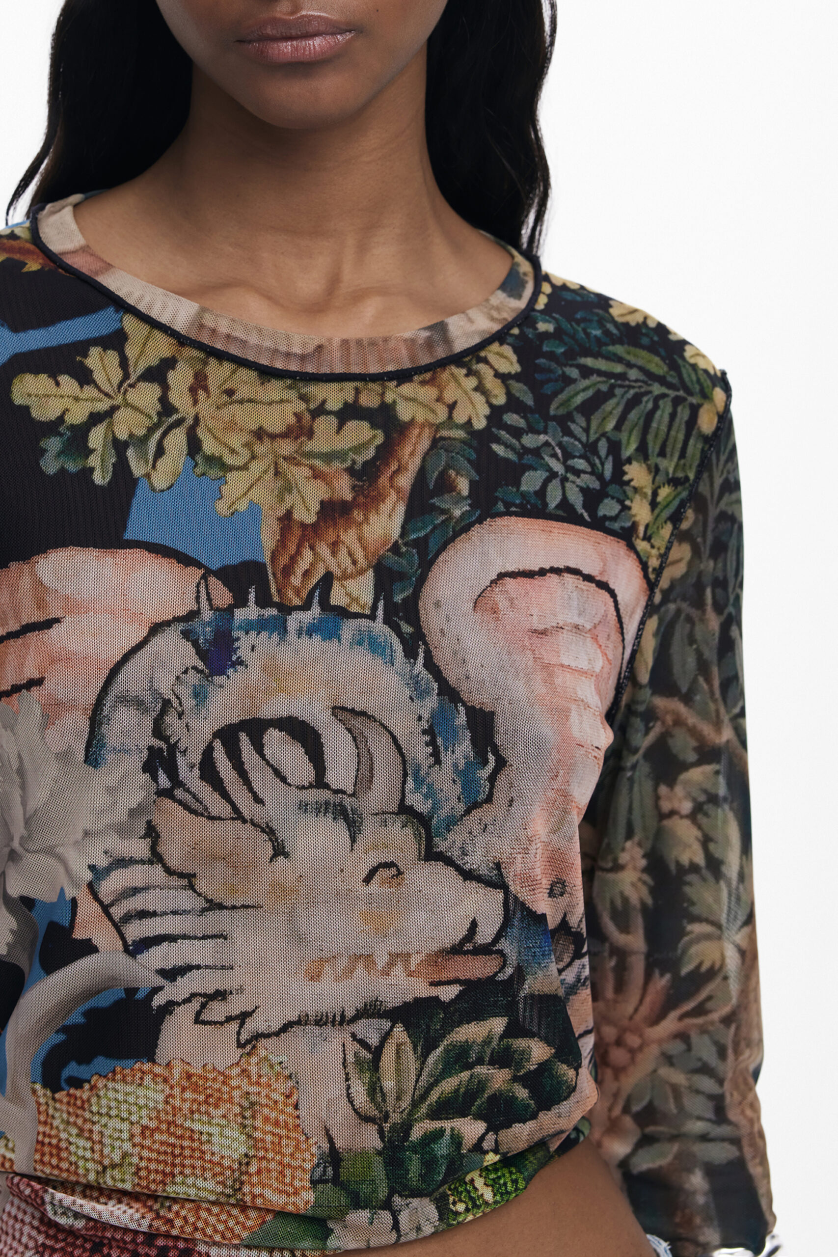 DESIGUAL T-SHIRT MANICHE LUNGHE DONNA - Nero - immagine 3