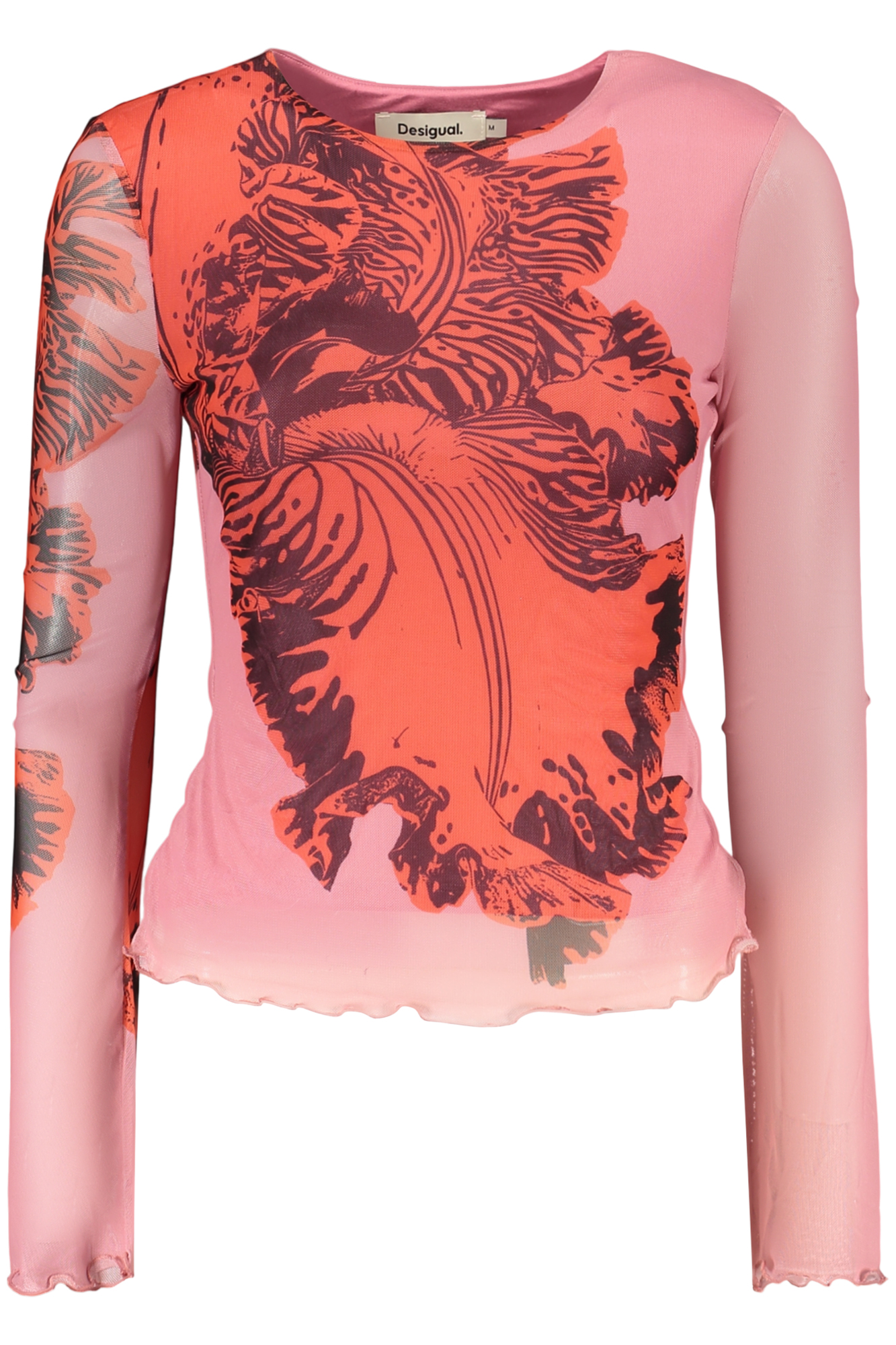 DESIGUAL T-SHIRT MANICHE LUNGHE DONNA - Rosa