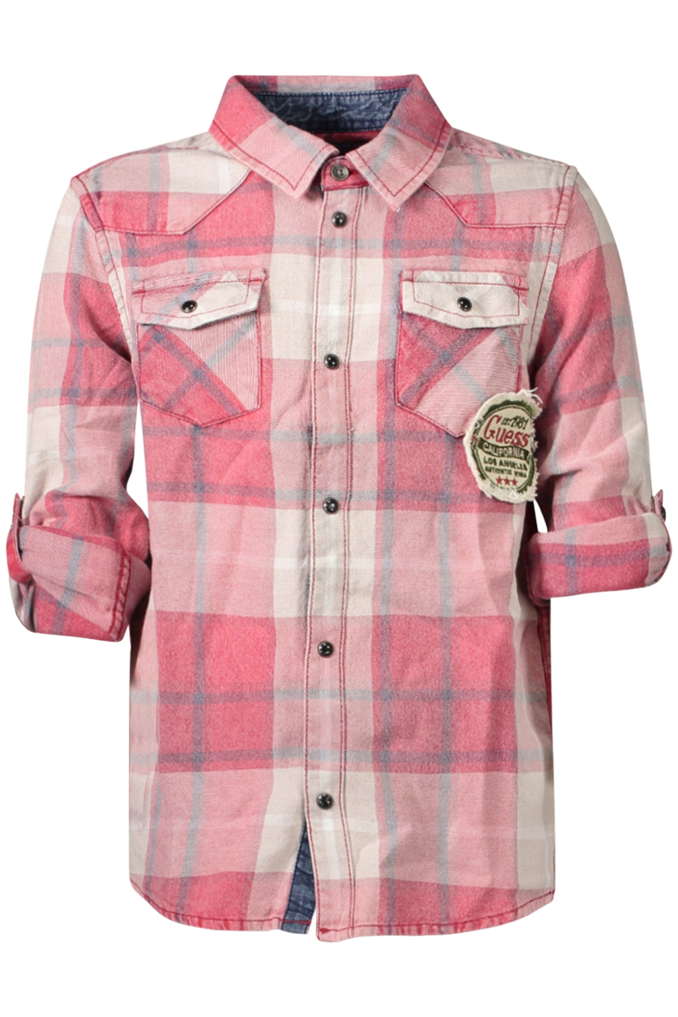 GUESS JEANS CAMICIA MANICHE LUNGHE BAMBINO - Rosso - immagine 3