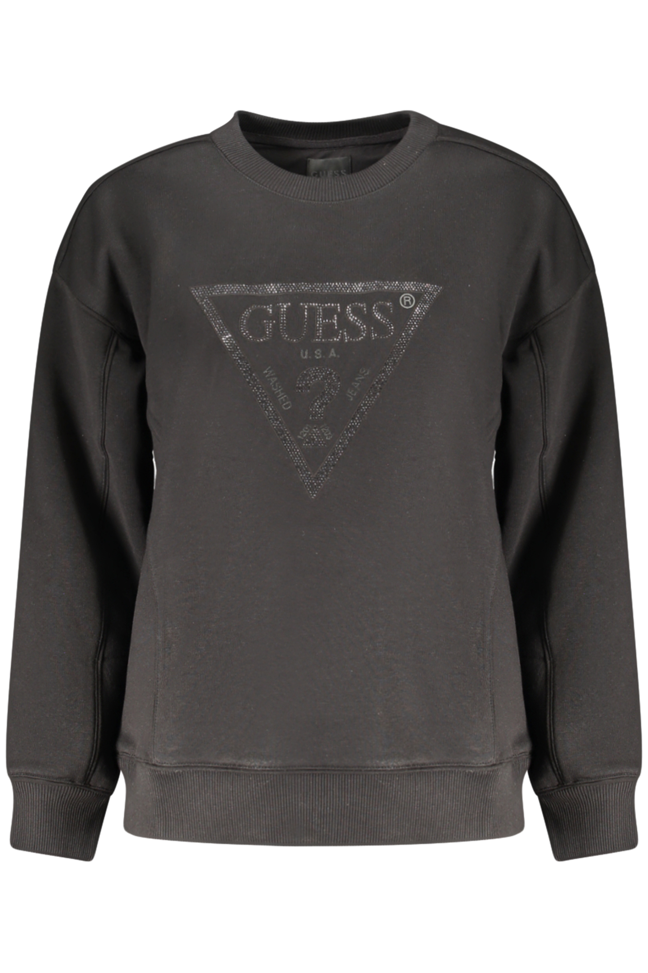 GUESS JEANS FELPA SENZA ZIP DONNA - Nero