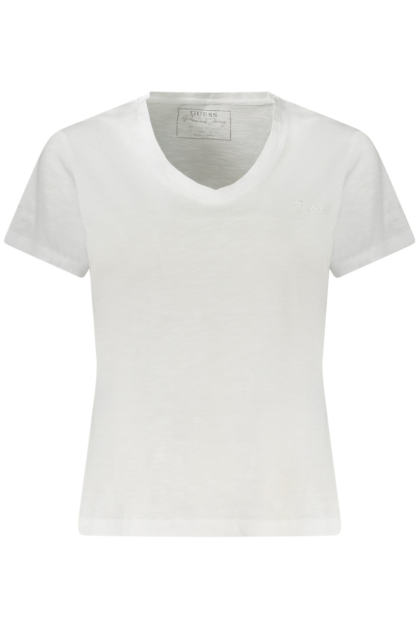GUESS JEANS T-SHIRT MANICHE CORTE DONNA - Bianco
