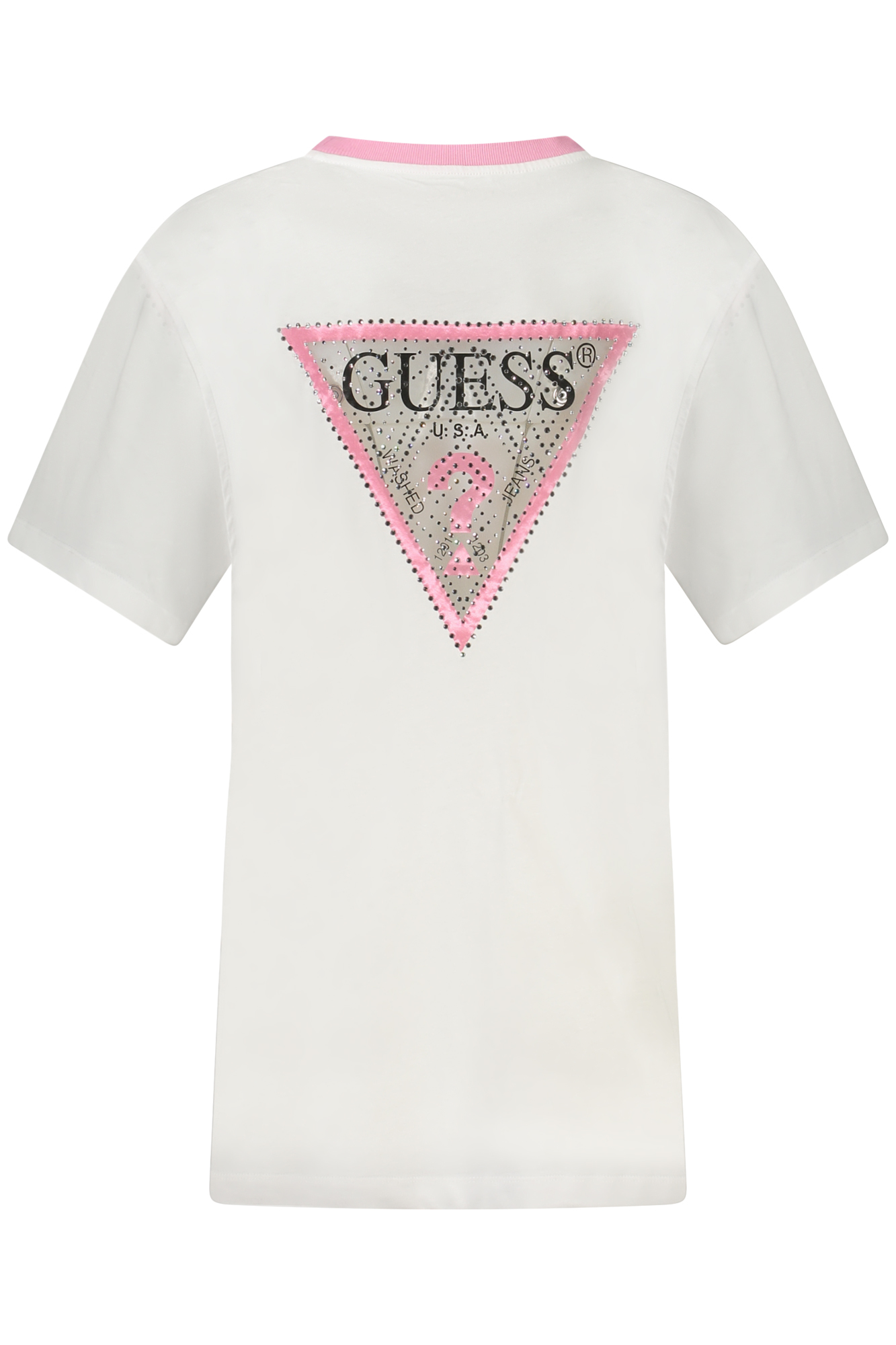 GUESS JEANS T-SHIRT MANICHE CORTE DONNA - Bianco - immagine 2