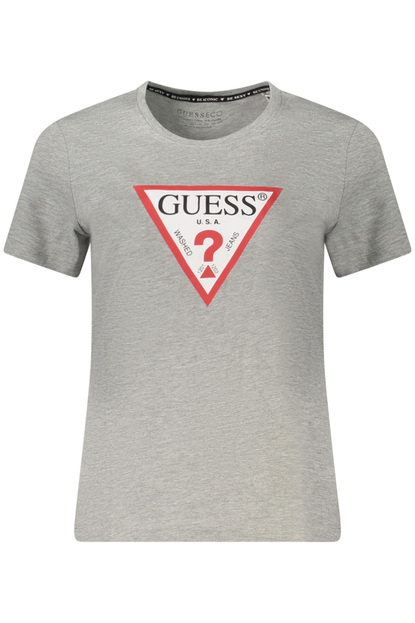 GUESS JEANS T-SHIRT MANICHE CORTE DONNA - Grigio