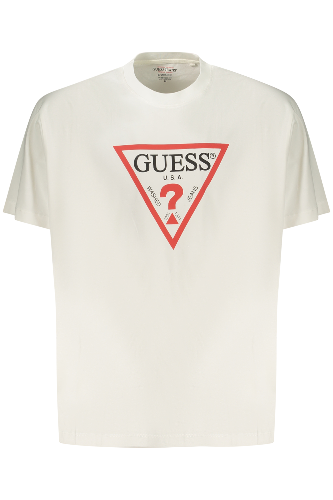 GUESS JEANS T-SHIRT MANICHE CORTE UOMO - Bianco