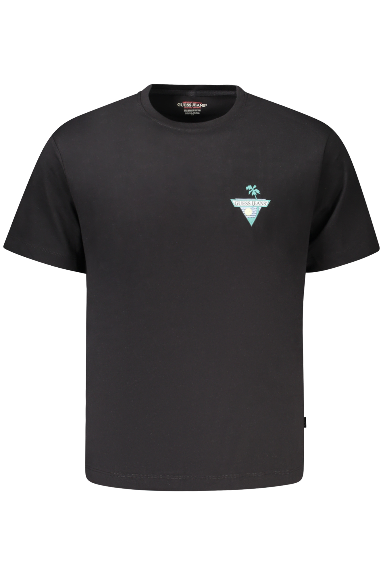 GUESS JEANS T-SHIRT MANICHE CORTE UOMO - Nero