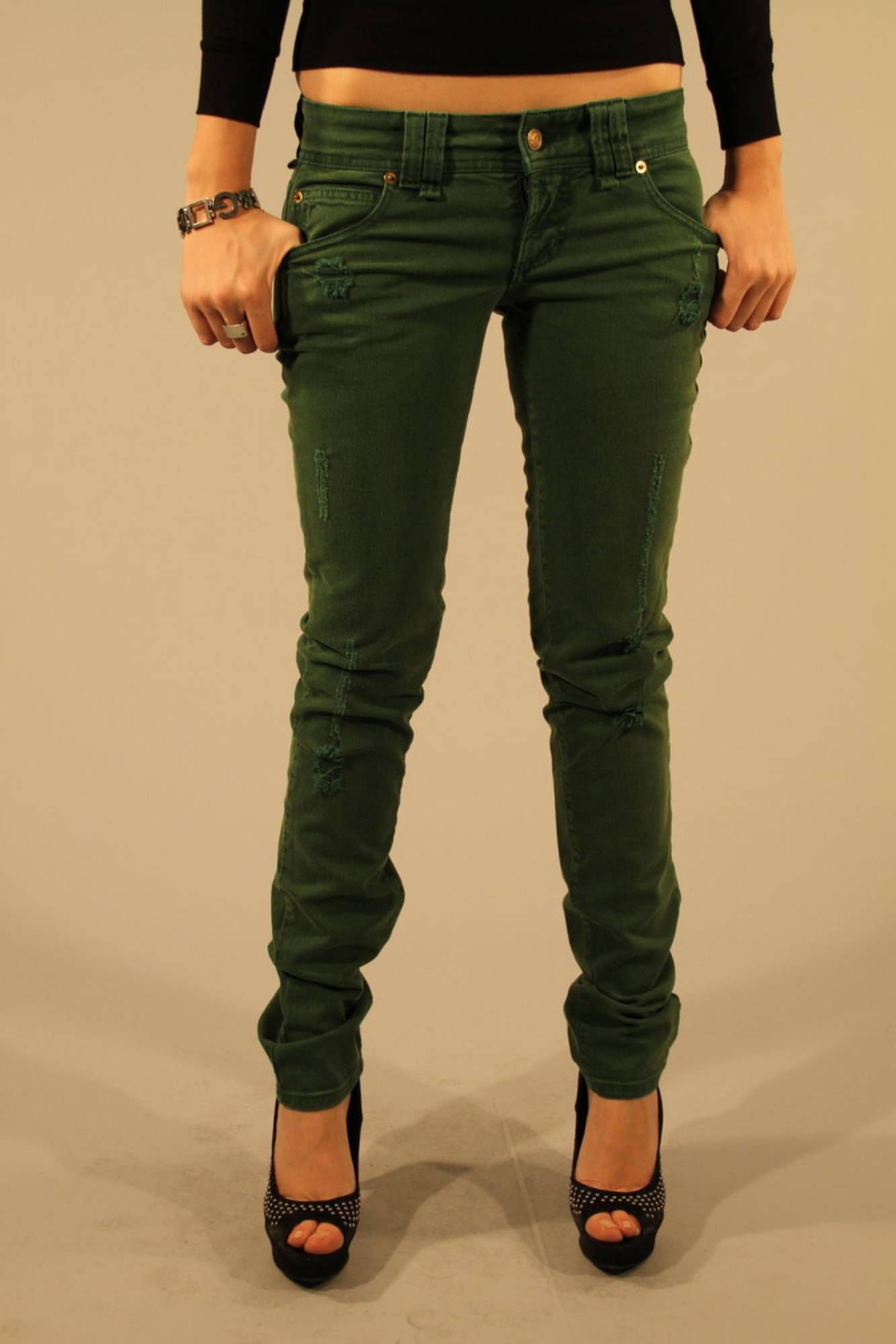 JOHN GALLIANO JEANS DENIM DONNA - Verde