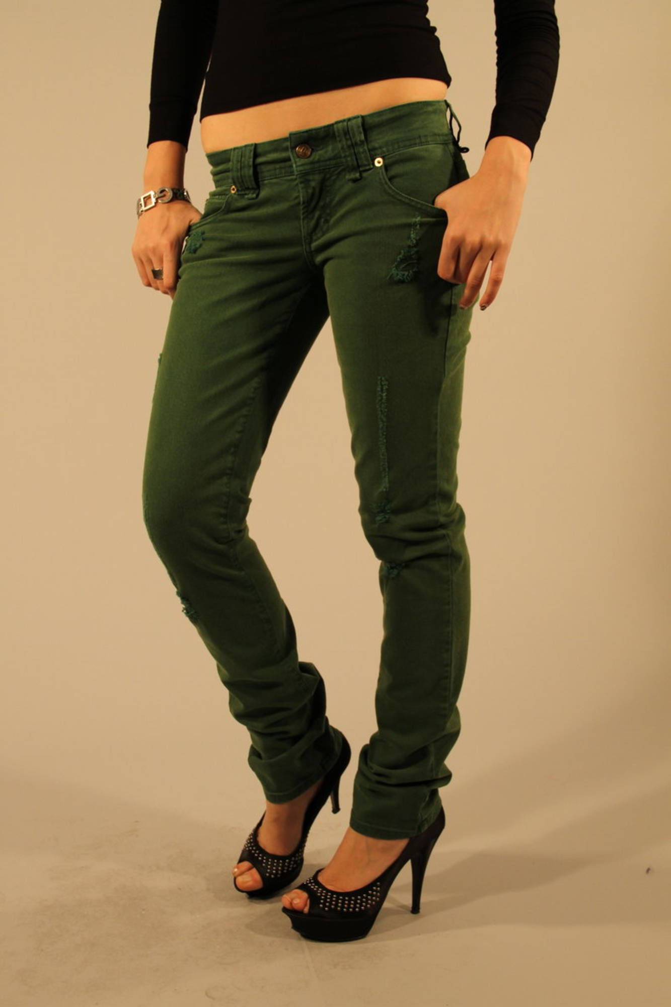 JOHN GALLIANO JEANS DENIM DONNA - Verde - immagine 3