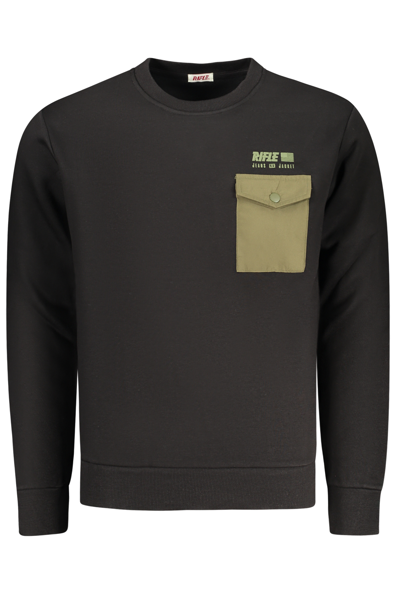 RIFLE FELPA SENZA ZIP UOMO - Nero