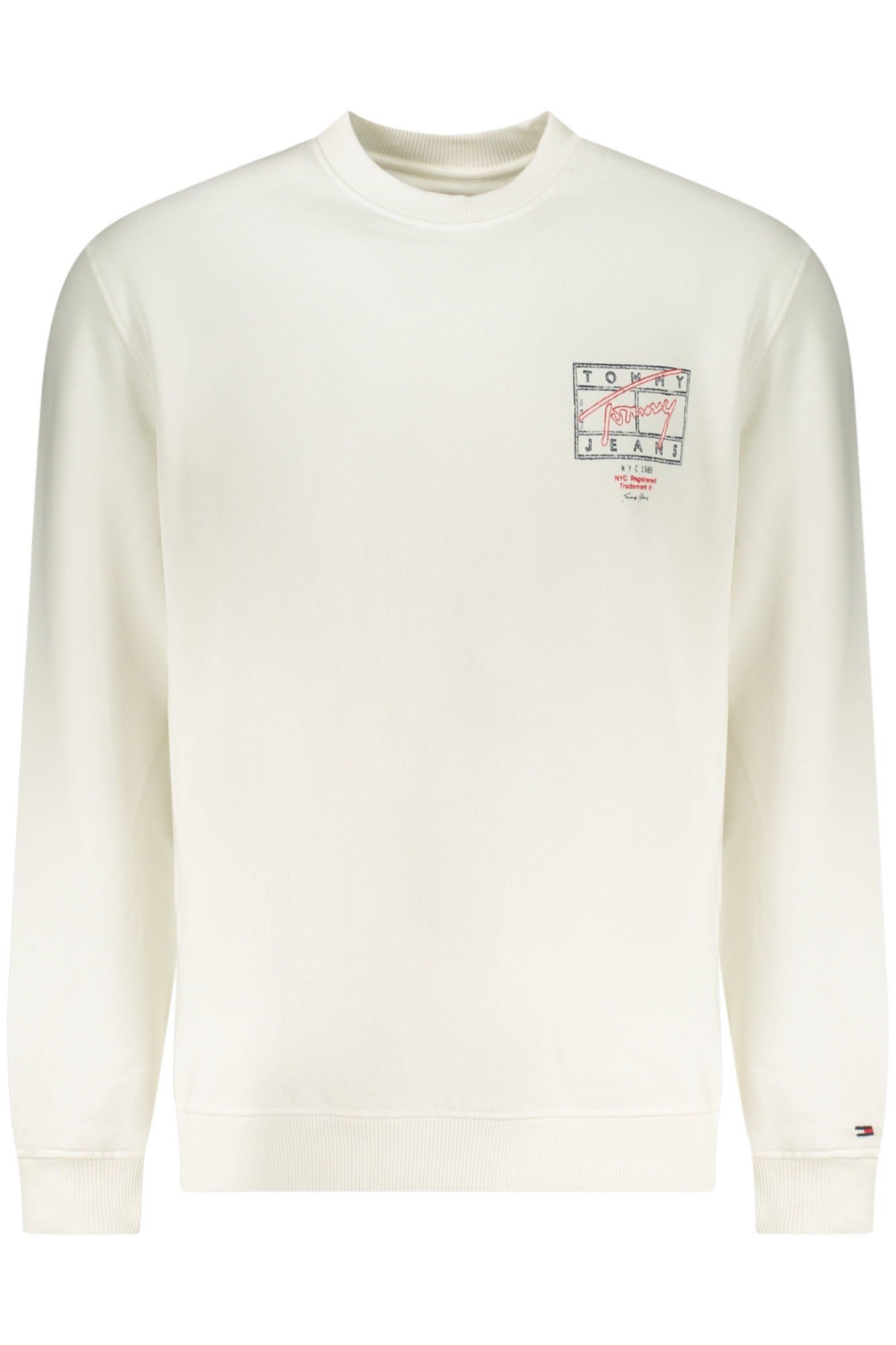 TOMMY HILFIGER FELPA SENZA ZIP UOMO - Bianco