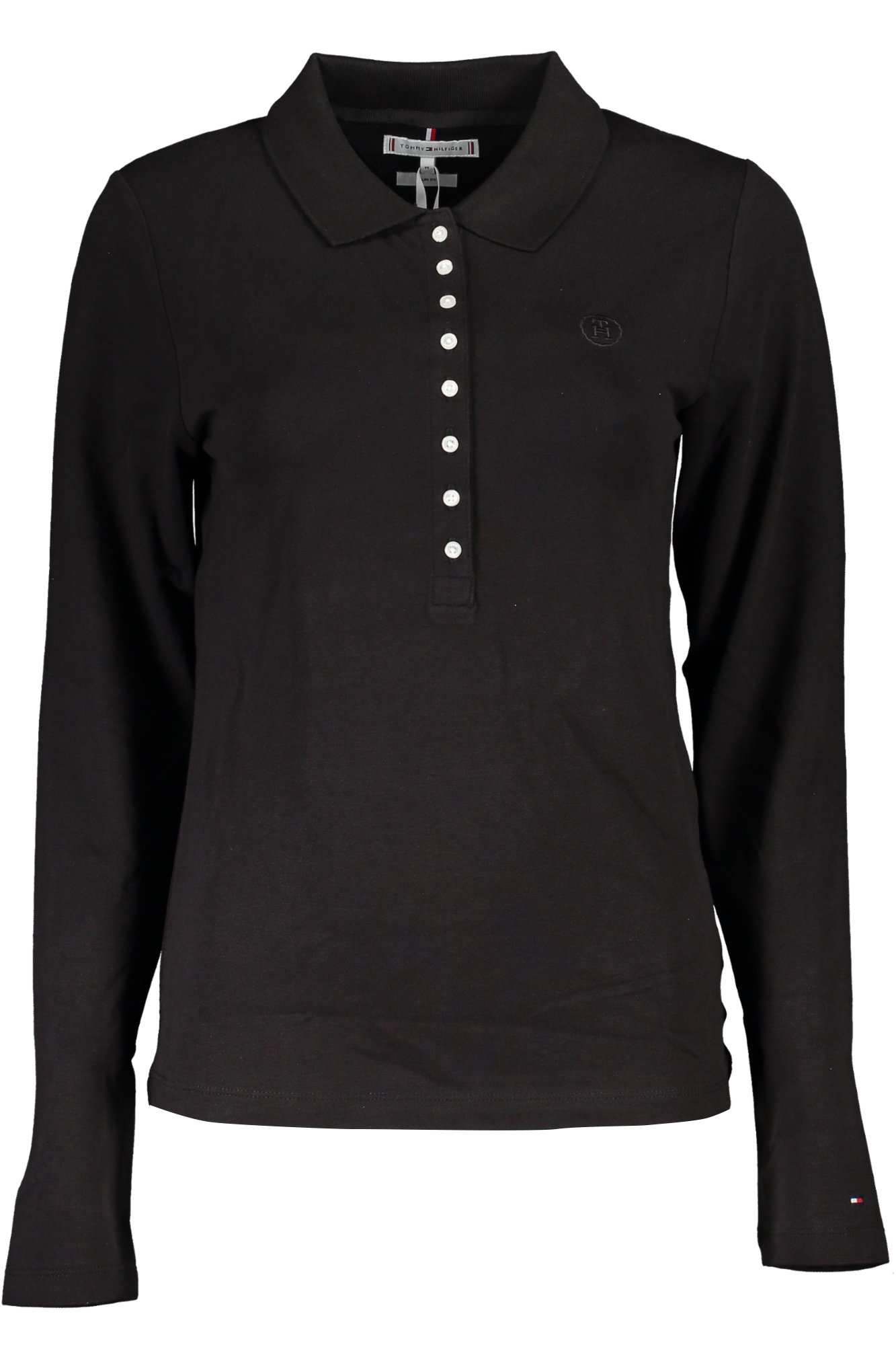 TOMMY HILFIGER POLO MANICHE LUNGHE DONNA - Nero
