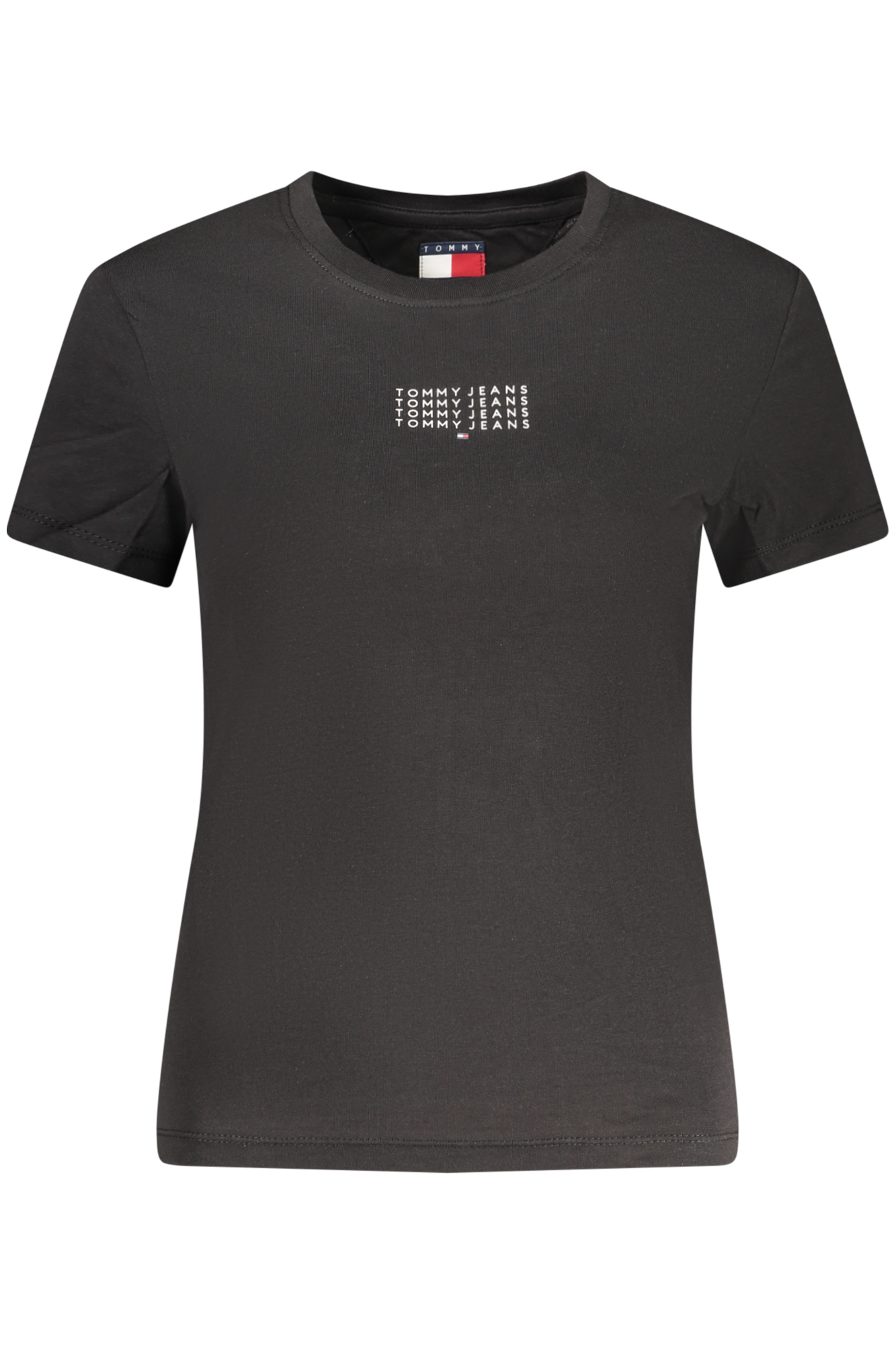 TOMMY HILFIGER T-SHIRT MANICHE CORTE DONNA - Nero