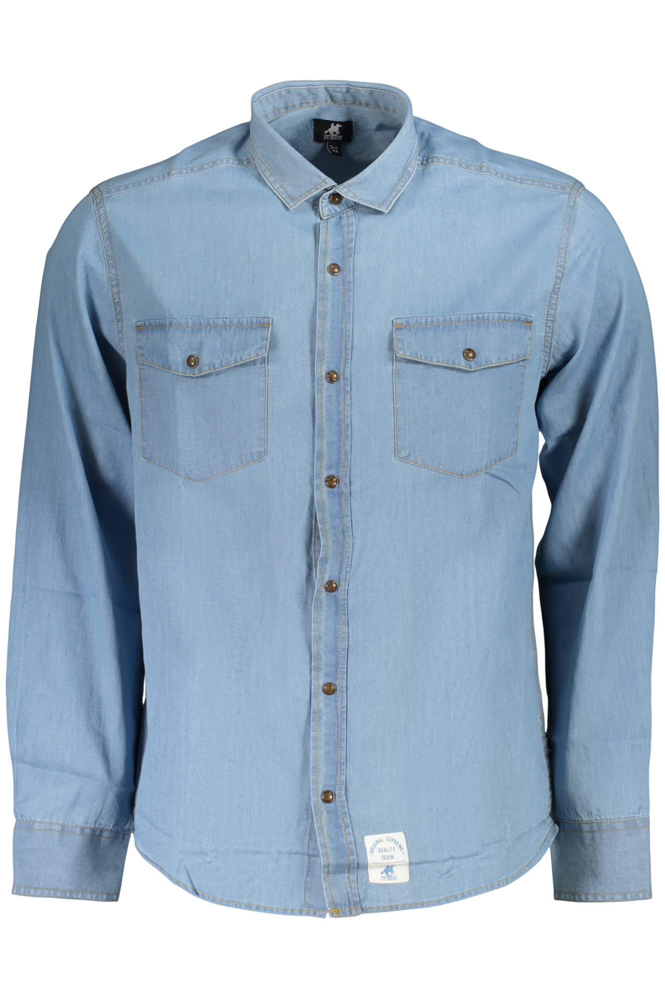 U.S. GRAND CAMICIA MANICHE LUNGHE UOMO - Azzurro
