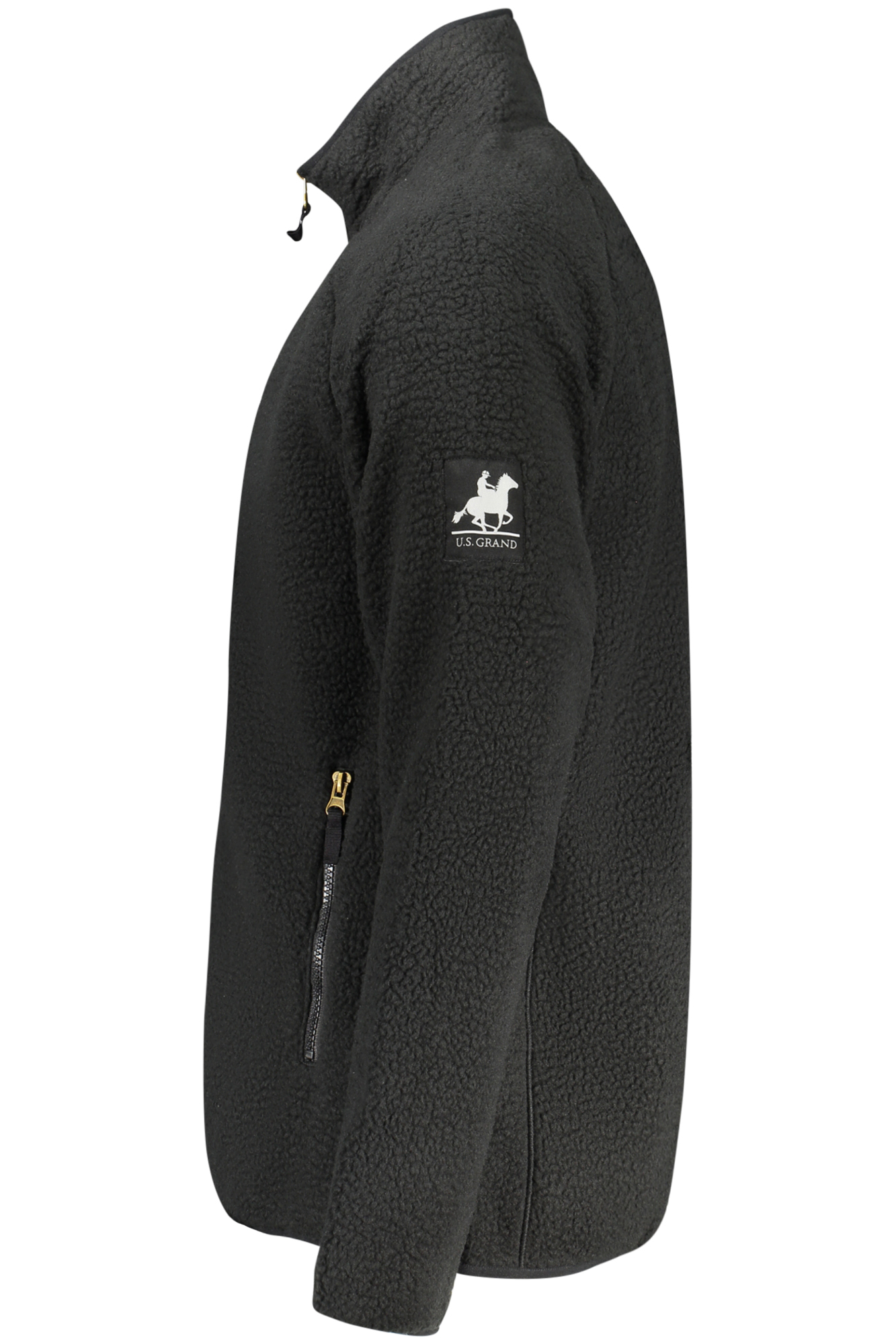 U.S. GRAND FELPA CON ZIP UOMO - Nero - immagine 3