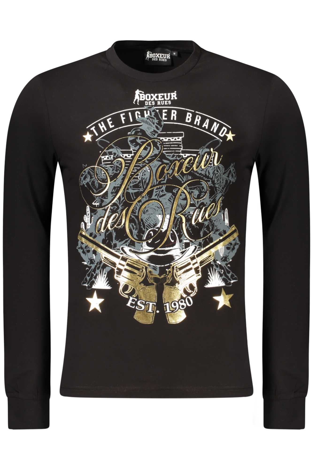 BOXEUR DES RUES T-SHIRT MANICHE LUNGHE UOMO - Nero