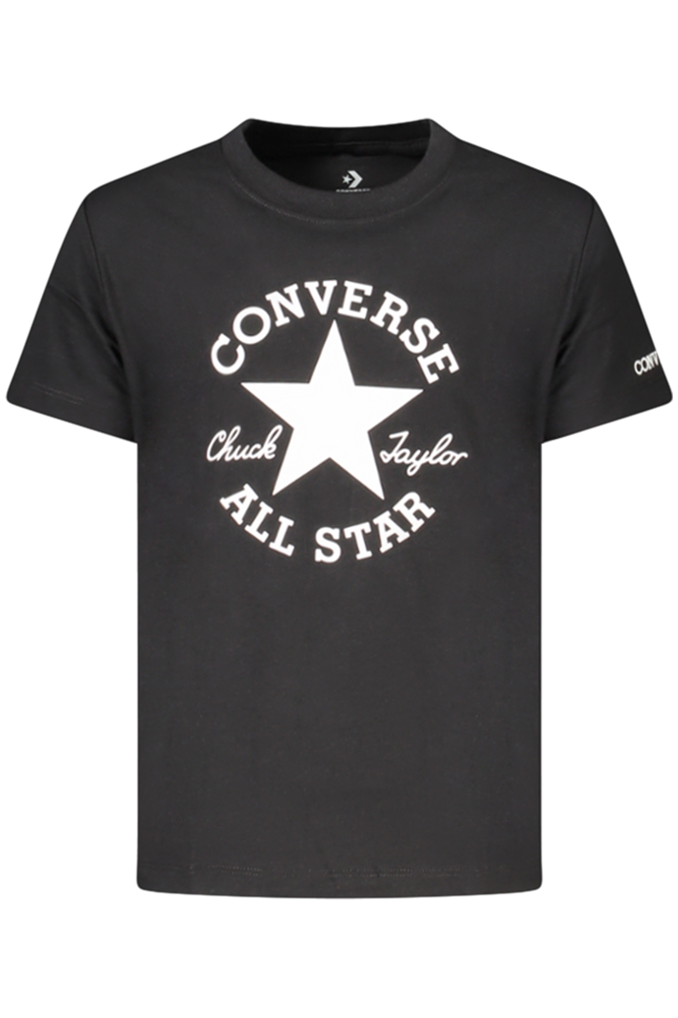 CONVERSE T-SHIRT MANICHE CORTE BAMBINA - Nero