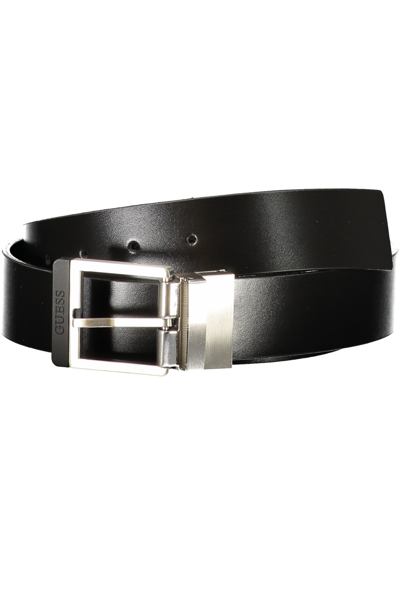 GUESS JEANS CINTURA IN PELLE UOMO - Nero