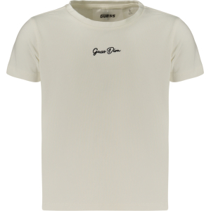GUESS JEANS T-SHIRT MANICHE CORTE BAMBINA - Bianco