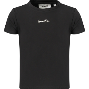 GUESS JEANS T-SHIRT MANICHE CORTE BAMBINA - Nero