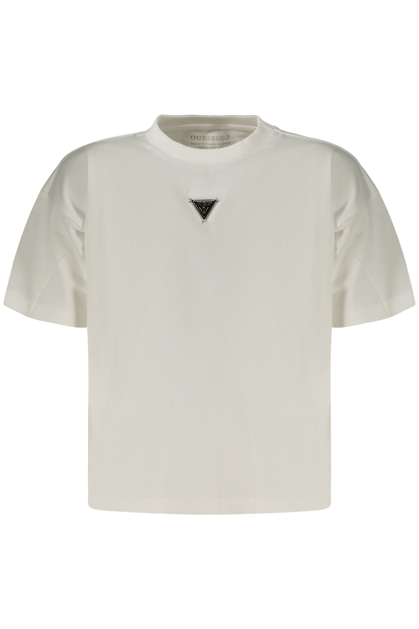 GUESS JEANS T-SHIRT MANICHE CORTE BAMBINO - Bianco