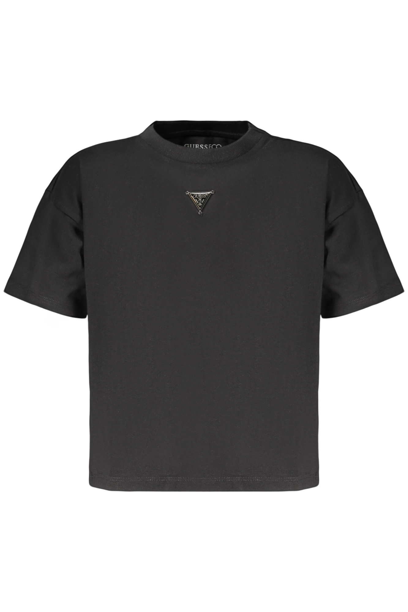 GUESS JEANS T-SHIRT MANICHE CORTE BAMBINO - Nero