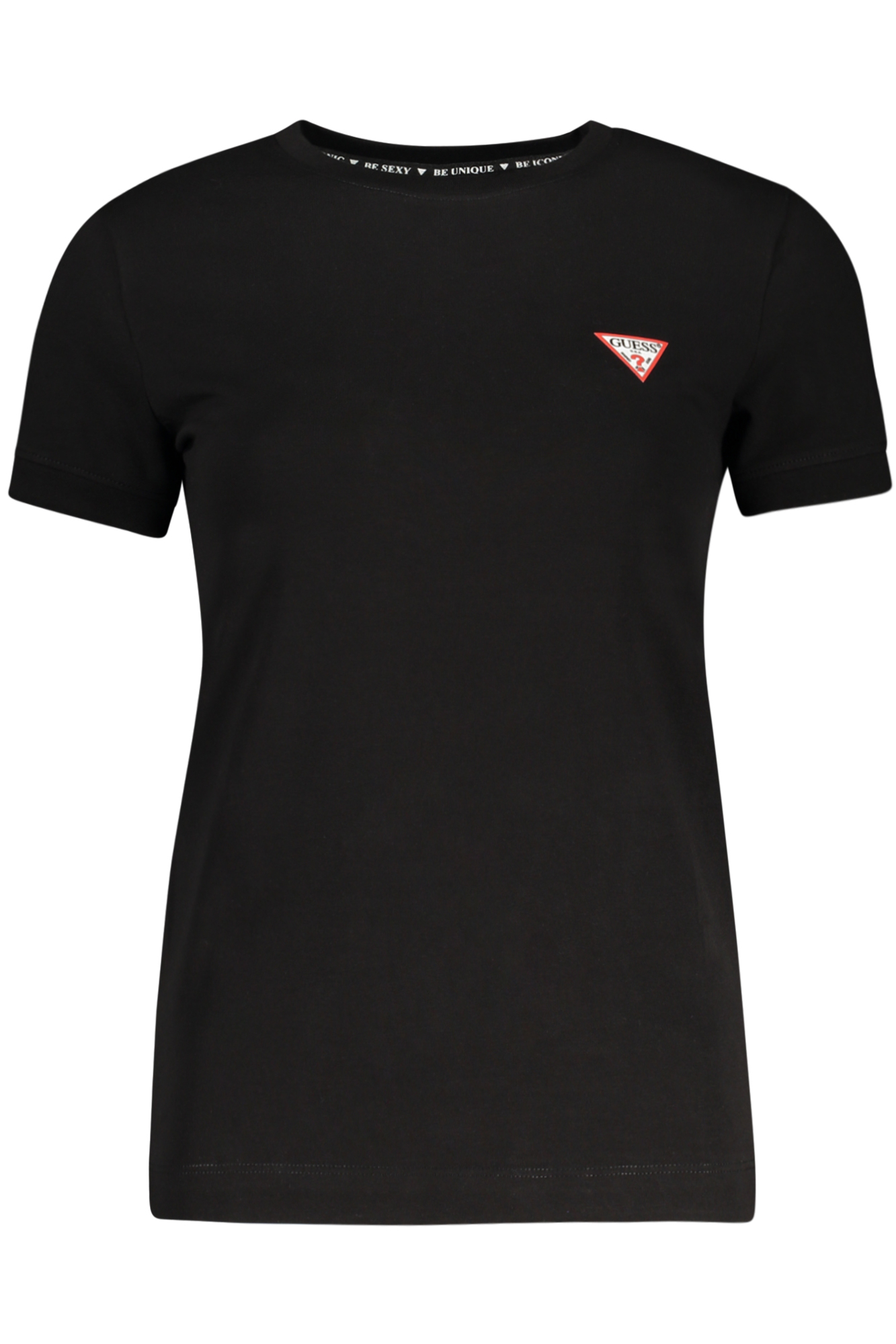 GUESS JEANS T-SHIRT MANICHE CORTE DONNA - Nero