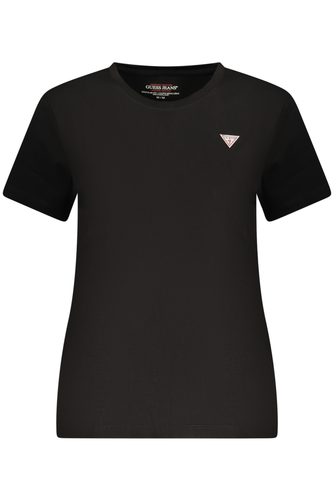 GUESS JEANS T-SHIRT MANICHE CORTE DONNA - Nero