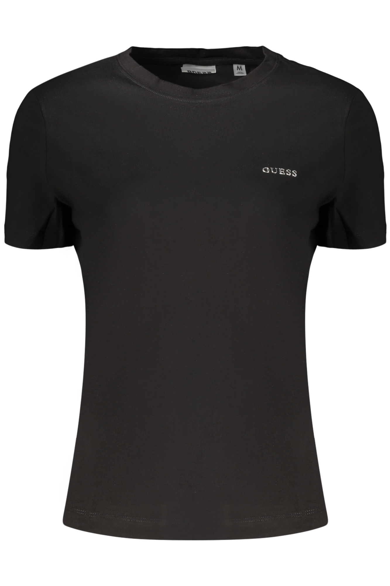 GUESS JEANS T-SHIRT MANICHE CORTE DONNA - Nero