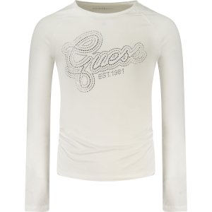 GUESS JEANS T-SHIRT MANICHE LUNGHE BAMBINA - Bianco