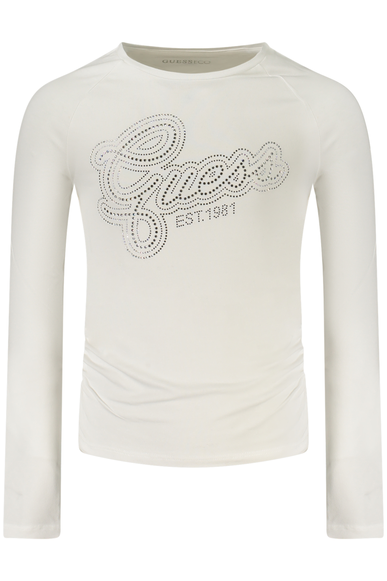 GUESS JEANS T-SHIRT MANICHE LUNGHE BAMBINA - Bianco