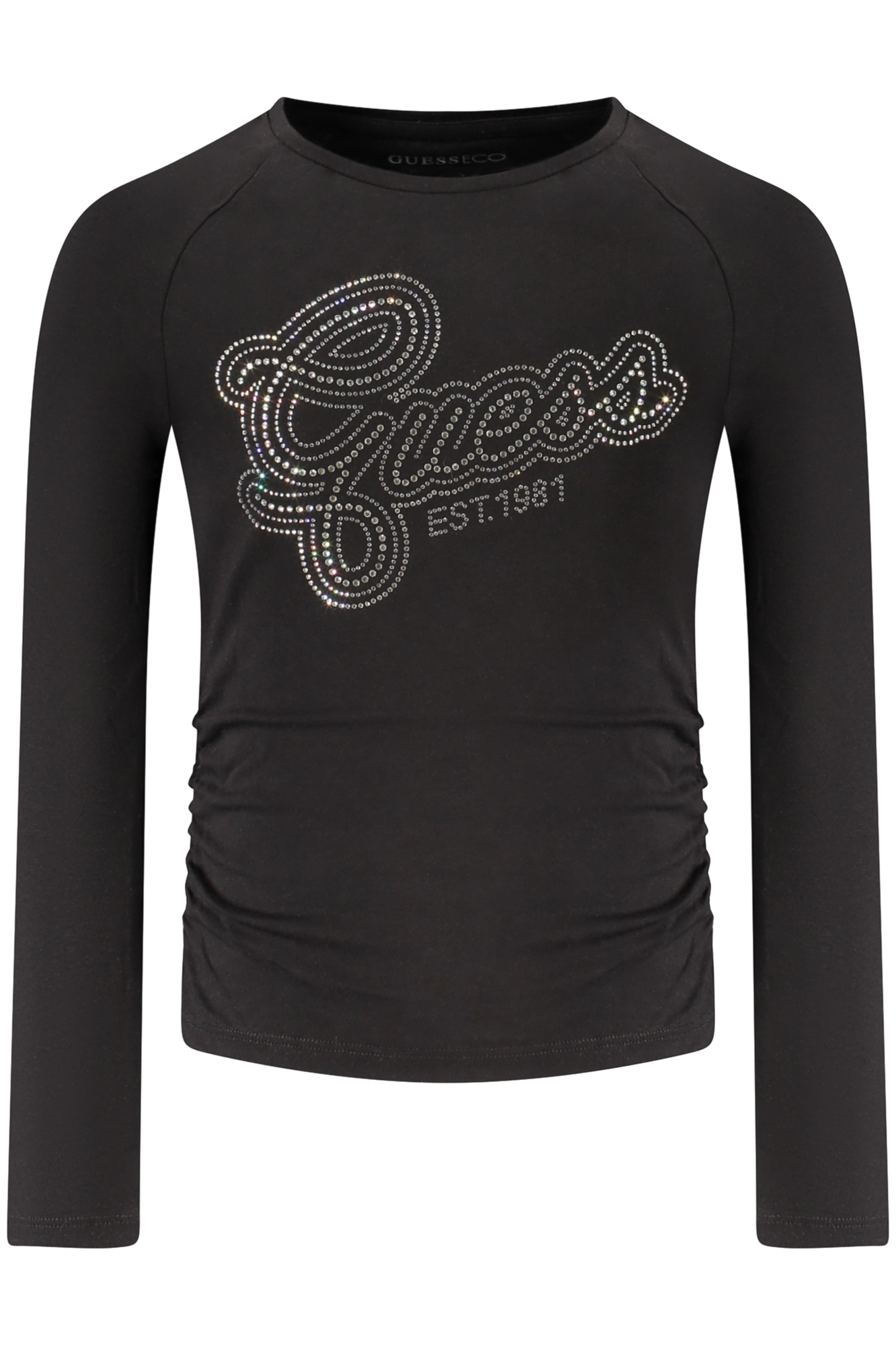 GUESS JEANS T-SHIRT MANICHE LUNGHE BAMBINA - Nero