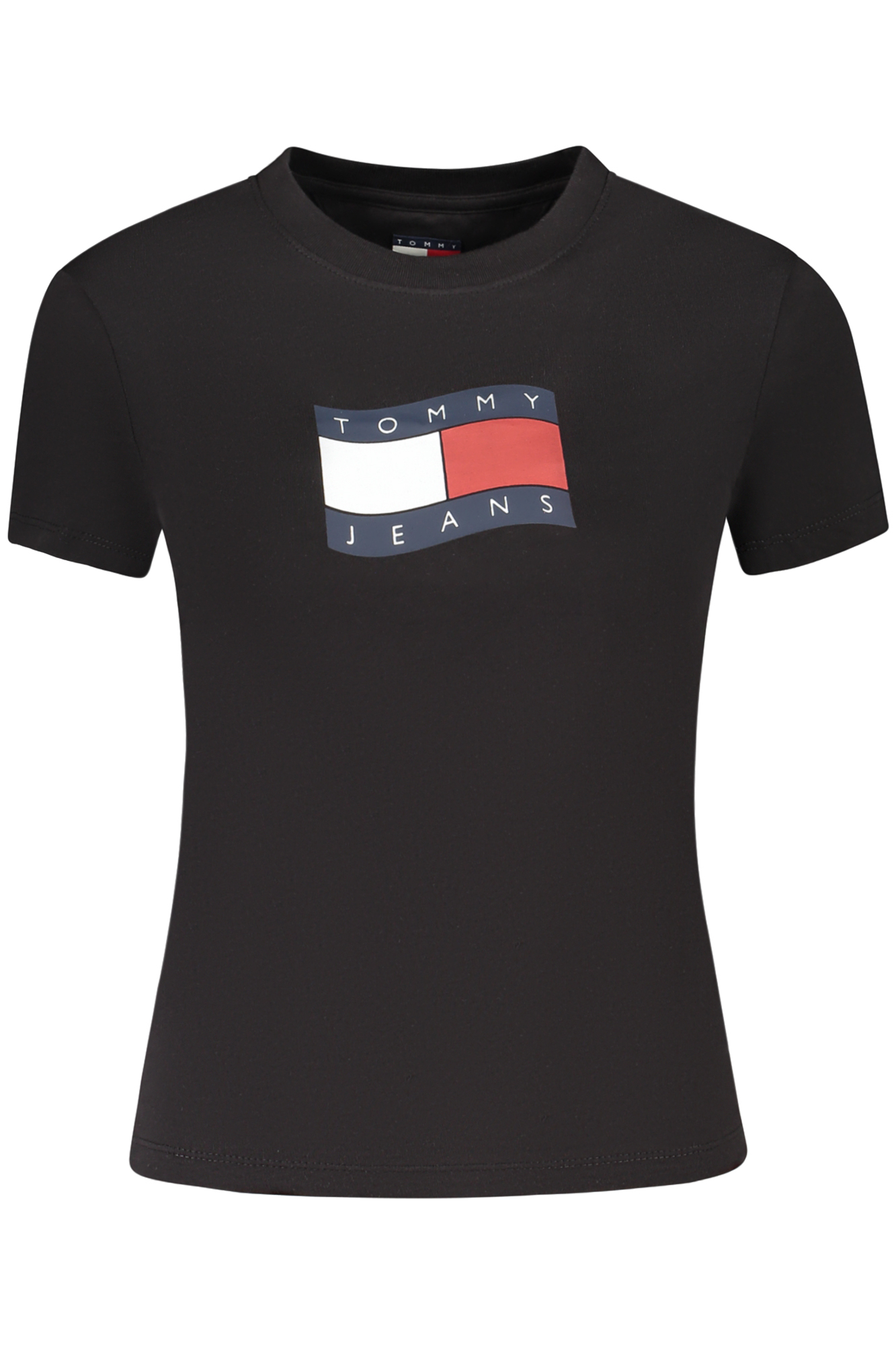 TOMMY HILFIGER T-SHIRT MANICHE CORTE DONNA - Nero